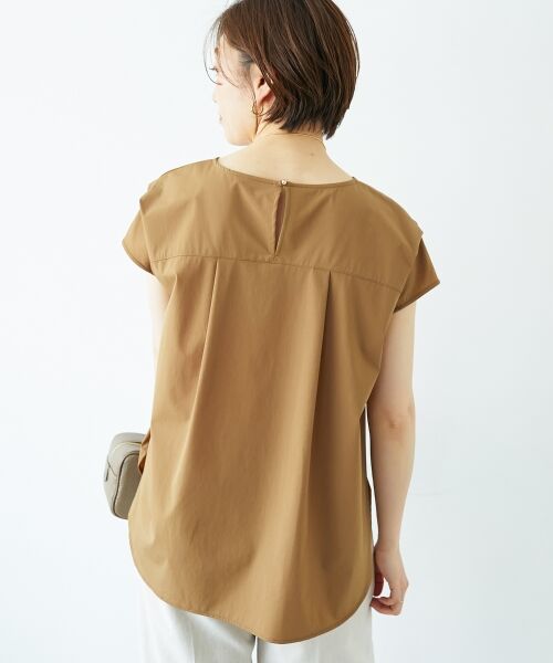 le.coeur blanc / ルクールブラン シャツ・ブラウス | ナイロンストレッチフレンチタックスリーブブラウス | 詳細17