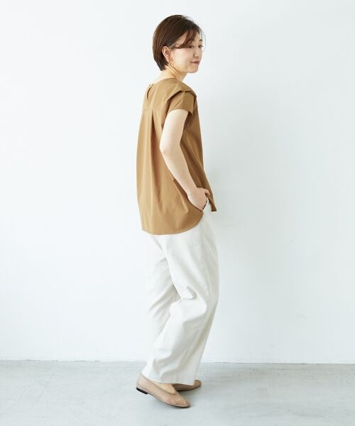 le.coeur blanc / ルクールブラン シャツ・ブラウス | ナイロンストレッチフレンチタックスリーブブラウス | 詳細20