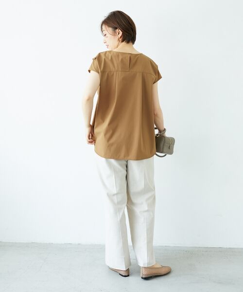 le.coeur blanc / ルクールブラン シャツ・ブラウス | ナイロンストレッチフレンチタックスリーブブラウス | 詳細21