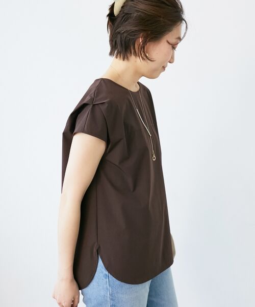 le.coeur blanc / ルクールブラン シャツ・ブラウス | ナイロンストレッチフレンチタックスリーブブラウス | 詳細27