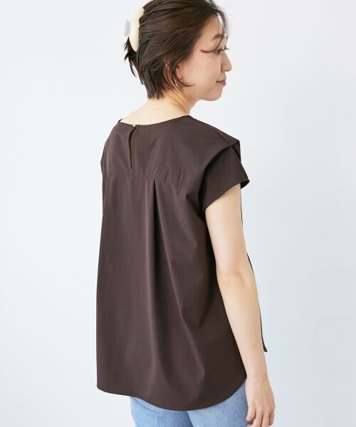 le.coeur blanc / ルクールブラン シャツ・ブラウス | ナイロンストレッチフレンチタックスリーブブラウス | 詳細28