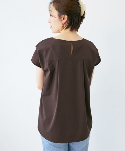 le.coeur blanc / ルクールブラン シャツ・ブラウス | ナイロンストレッチフレンチタックスリーブブラウス | 詳細29