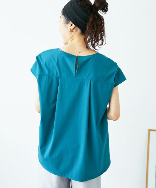 le.coeur blanc / ルクールブラン シャツ・ブラウス | ナイロンストレッチフレンチタックスリーブブラウス | 詳細5