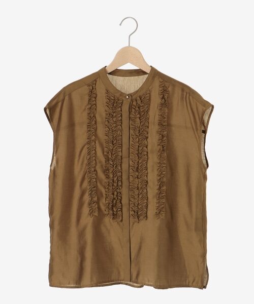 le.coeur blanc / ルクールブラン シャツ・ブラウス | 《手洗い可能》シルキーローンフロントフリルフレンチブラウス | 詳細1