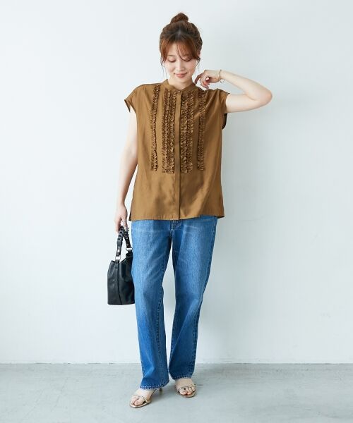 le.coeur blanc / ルクールブラン シャツ・ブラウス | 《手洗い可能》シルキーローンフロントフリルフレンチブラウス | 詳細11