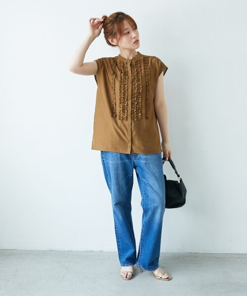 le.coeur blanc / ルクールブラン シャツ・ブラウス | 《手洗い可能》シルキーローンフロントフリルフレンチブラウス | 詳細12