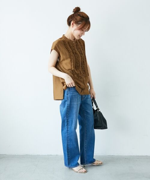 le.coeur blanc / ルクールブラン シャツ・ブラウス | 《手洗い可能》シルキーローンフロントフリルフレンチブラウス | 詳細13