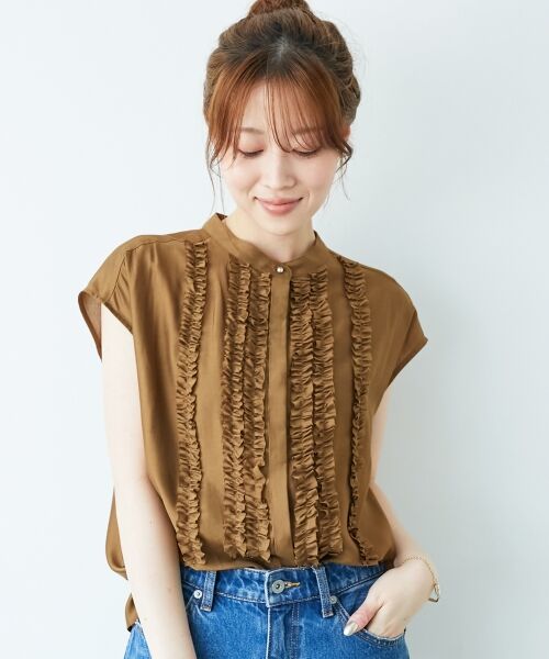 le.coeur blanc / ルクールブラン シャツ・ブラウス | 《手洗い可能》シルキーローンフロントフリルフレンチブラウス | 詳細17