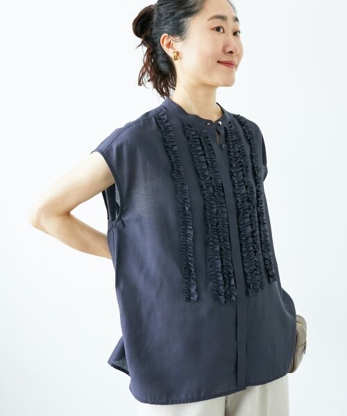 le.coeur blanc / ルクールブラン シャツ・ブラウス | 《手洗い可能》シルキーローンフロントフリルフレンチブラウス | 詳細21