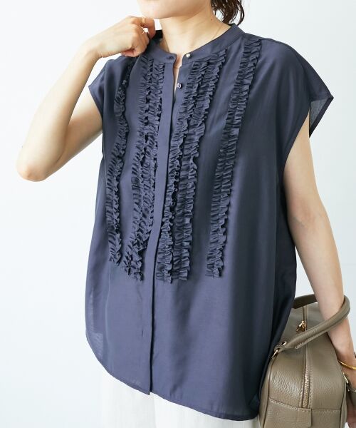 le.coeur blanc / ルクールブラン シャツ・ブラウス | 《手洗い可能》シルキーローンフロントフリルフレンチブラウス | 詳細23