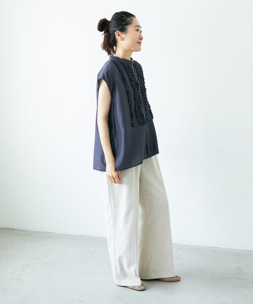 le.coeur blanc / ルクールブラン シャツ・ブラウス | 《手洗い可能》シルキーローンフロントフリルフレンチブラウス | 詳細26