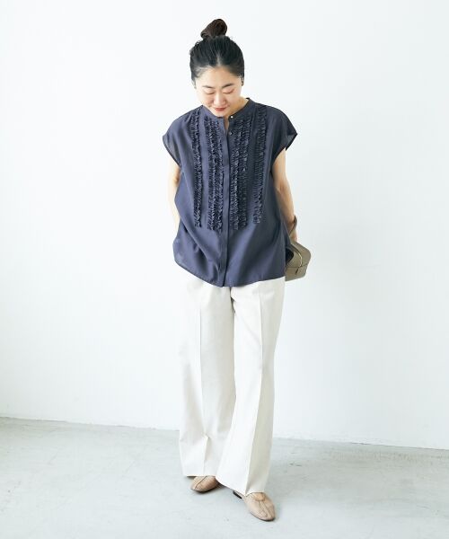 le.coeur blanc / ルクールブラン シャツ・ブラウス | 《手洗い可能》シルキーローンフロントフリルフレンチブラウス | 詳細28