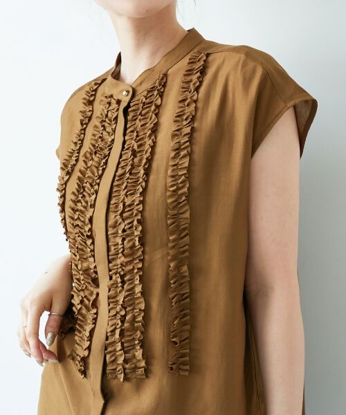 le.coeur blanc / ルクールブラン シャツ・ブラウス | 《手洗い可能》シルキーローンフロントフリルフレンチブラウス | 詳細7