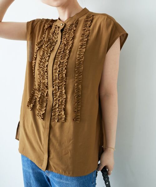 le.coeur blanc / ルクールブラン シャツ・ブラウス | 《手洗い可能》シルキーローンフロントフリルフレンチブラウス | 詳細8