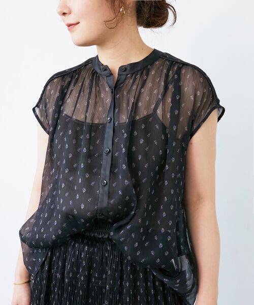 le.coeur blanc / ルクールブラン シャツ・ブラウス | 楊柳フラワープリントフレンチブラウス | 詳細14