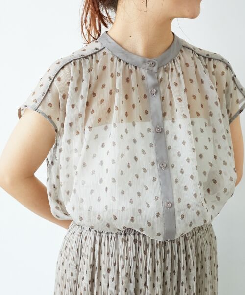 le.coeur blanc / ルクールブラン シャツ・ブラウス | 楊柳フラワープリントフレンチブラウス | 詳細3