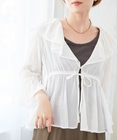 le.coeur blanc / ルクールブラン シャツ・ブラウス | フリルカラーペプラムブラウス
