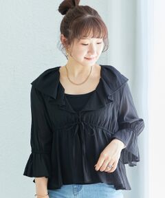le.coeur blanc / ルクールブラン シャツ・ブラウス | フリルカラーペプラムブラウス