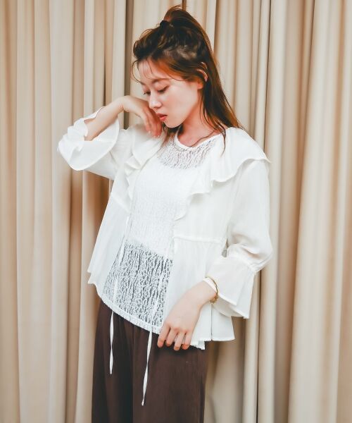 le.coeur blanc / ルクールブラン シャツ・ブラウス | フリルカラーペプラムブラウス | 詳細18