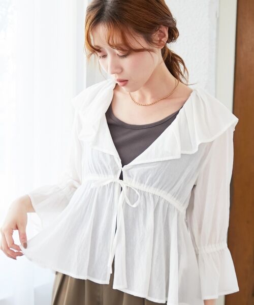 le.coeur blanc / ルクールブラン シャツ・ブラウス | フリルカラーペプラムブラウス | 詳細2
