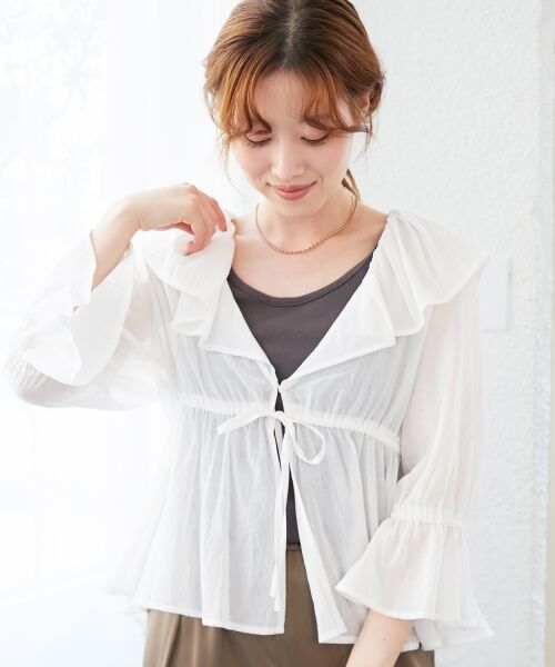 le.coeur blanc / ルクールブラン シャツ・ブラウス | フリルカラーペプラムブラウス | 詳細3