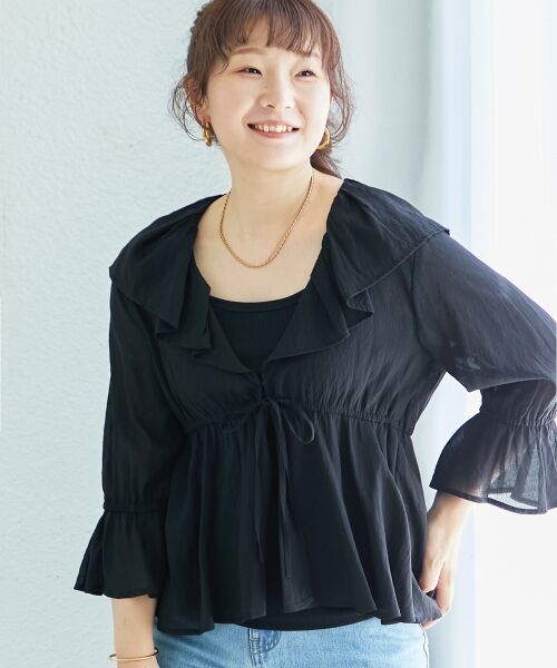 le.coeur blanc / ルクールブラン シャツ・ブラウス | フリルカラーペプラムブラウス | 詳細30