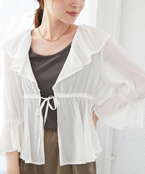 le.coeur blanc / ルクールブラン シャツ・ブラウス | フリルカラーペプラムブラウス | 詳細5