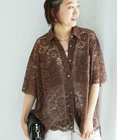 le.coeur blanc / ルクールブラン シャツ・ブラウス | フロントポケットフラワーコードレースシャツ