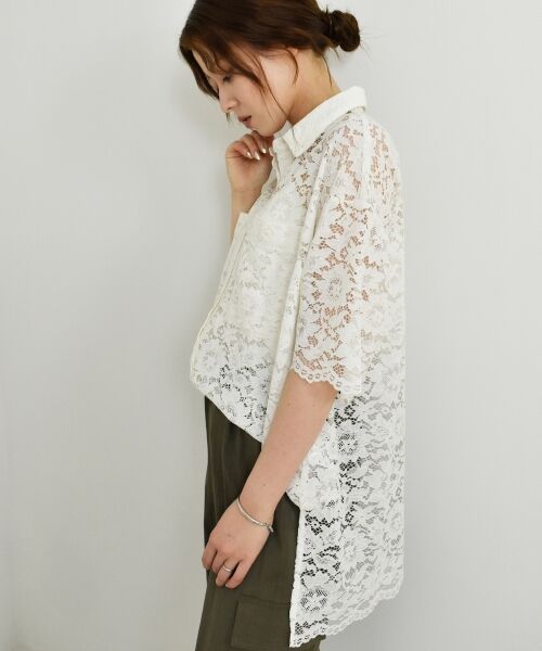 le.coeur blanc / ルクールブラン シャツ・ブラウス | フロントポケットフラワーコードレースシャツ | 詳細11