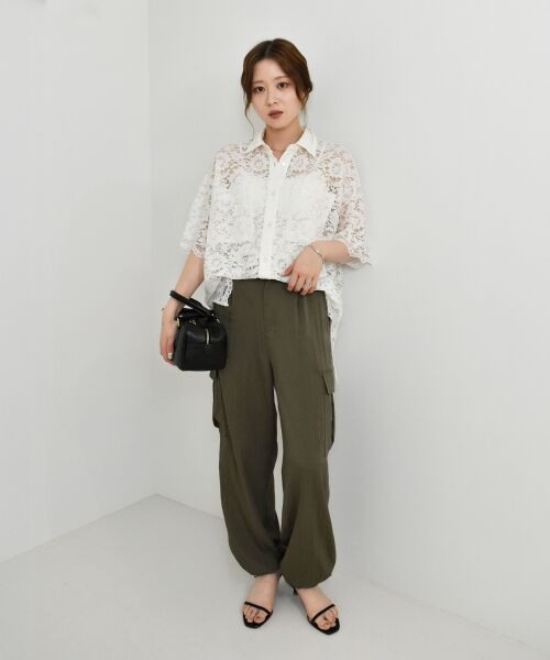 le.coeur blanc / ルクールブラン シャツ・ブラウス | フロントポケットフラワーコードレースシャツ | 詳細15
