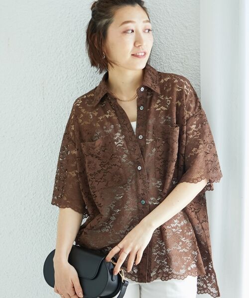 le.coeur blanc / ルクールブラン シャツ・ブラウス | フロントポケットフラワーコードレースシャツ | 詳細28