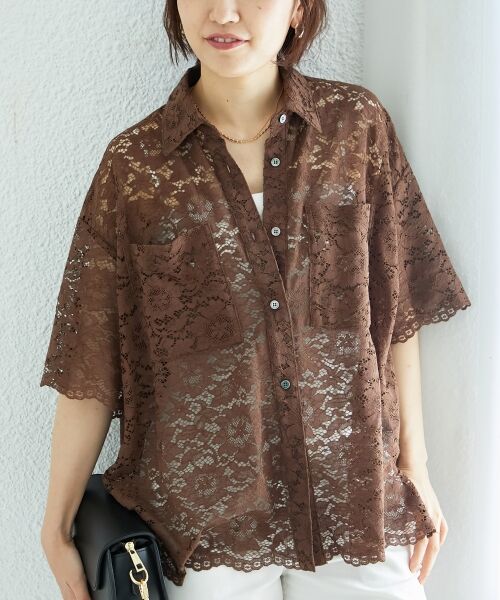 le.coeur blanc / ルクールブラン シャツ・ブラウス | フロントポケットフラワーコードレースシャツ | 詳細30