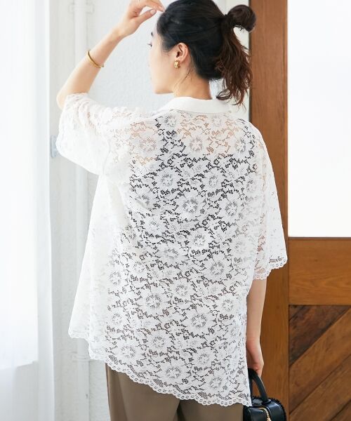 le.coeur blanc / ルクールブラン シャツ・ブラウス | フロントポケットフラワーコードレースシャツ | 詳細5