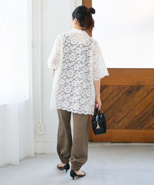 le.coeur blanc / ルクールブラン シャツ・ブラウス | フロントポケットフラワーコードレースシャツ | 詳細7