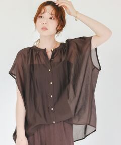 le.coeur blanc / ルクールブラン シャツ・ブラウス | 《手洗い可能》シアーギャザーフレンチ2wayブラウス