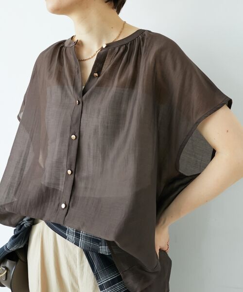 le.coeur blanc / ルクールブラン シャツ・ブラウス | 《手洗い可能》シアーギャザーフレンチ2wayブラウス | 詳細11