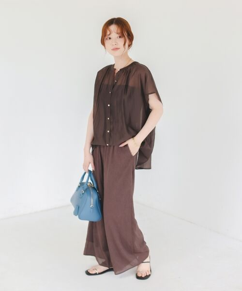 le.coeur blanc / ルクールブラン シャツ・ブラウス | 《手洗い可能》シアーギャザーフレンチ2wayブラウス | 詳細17