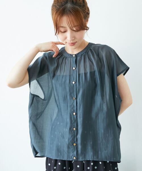 le.coeur blanc / ルクールブラン シャツ・ブラウス | 《手洗い可能》シアーギャザーフレンチ2wayブラウス | 詳細19