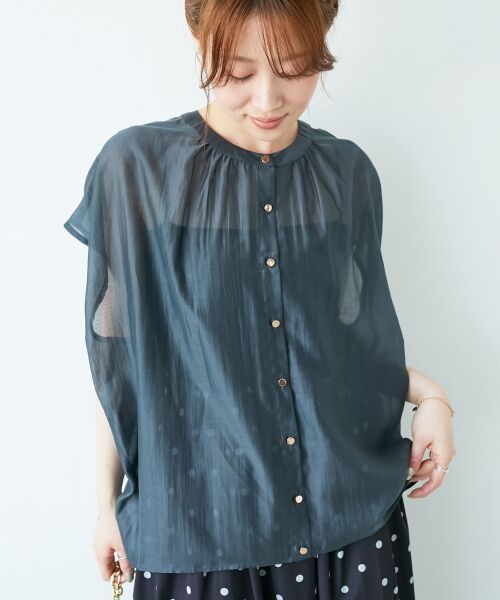 le.coeur blanc / ルクールブラン シャツ・ブラウス | 《手洗い可能》シアーギャザーフレンチ2wayブラウス | 詳細20