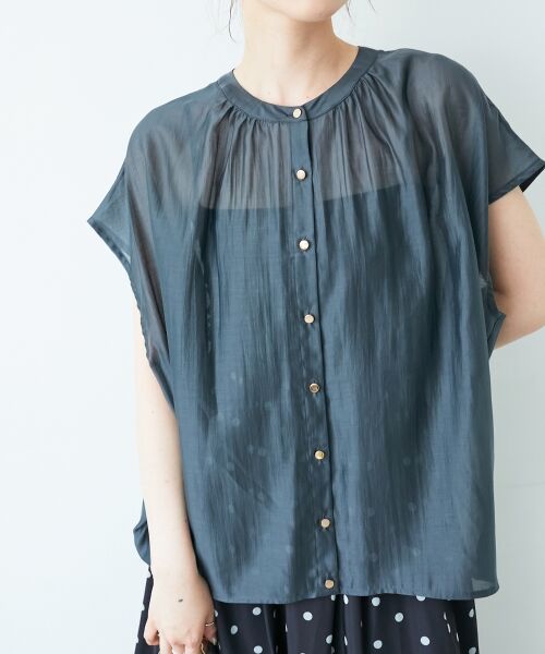 le.coeur blanc / ルクールブラン シャツ・ブラウス | 《手洗い可能》シアーギャザーフレンチ2wayブラウス | 詳細21