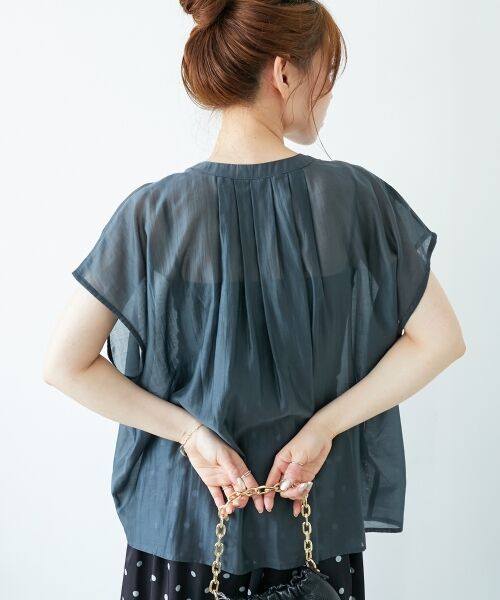 le.coeur blanc / ルクールブラン シャツ・ブラウス | 《手洗い可能》シアーギャザーフレンチ2wayブラウス | 詳細22