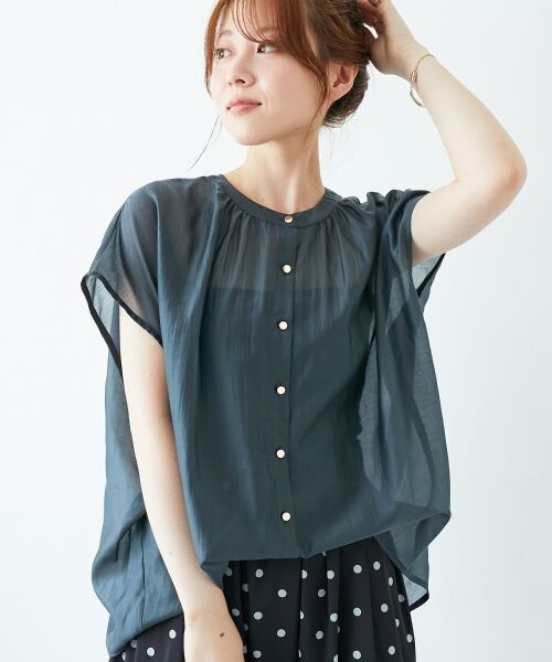 le.coeur blanc / ルクールブラン シャツ・ブラウス | 《手洗い可能》シアーギャザーフレンチ2wayブラウス | 詳細23