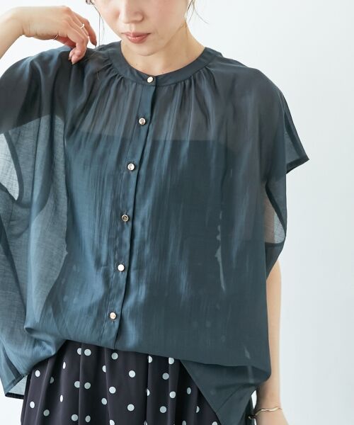 le.coeur blanc / ルクールブラン シャツ・ブラウス | 《手洗い可能》シアーギャザーフレンチ2wayブラウス | 詳細24