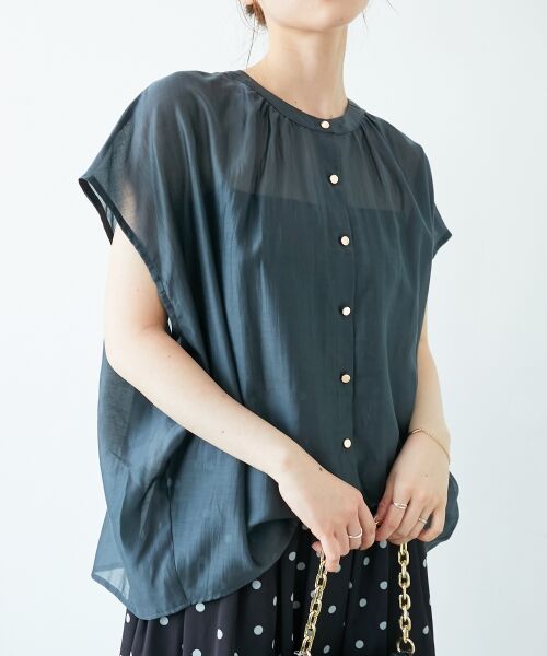 le.coeur blanc / ルクールブラン シャツ・ブラウス | 《手洗い可能》シアーギャザーフレンチ2wayブラウス | 詳細26