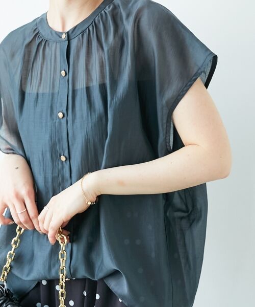 le.coeur blanc / ルクールブラン シャツ・ブラウス | 《手洗い可能》シアーギャザーフレンチ2wayブラウス | 詳細28