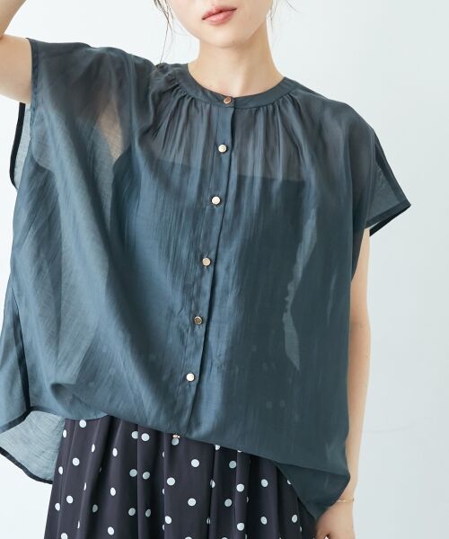 le.coeur blanc / ルクールブラン シャツ・ブラウス | 《手洗い可能》シアーギャザーフレンチ2wayブラウス | 詳細29