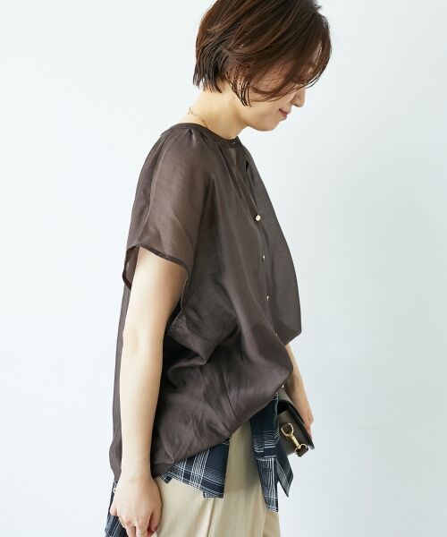 le.coeur blanc / ルクールブラン シャツ・ブラウス | 《手洗い可能》シアーギャザーフレンチ2wayブラウス | 詳細6