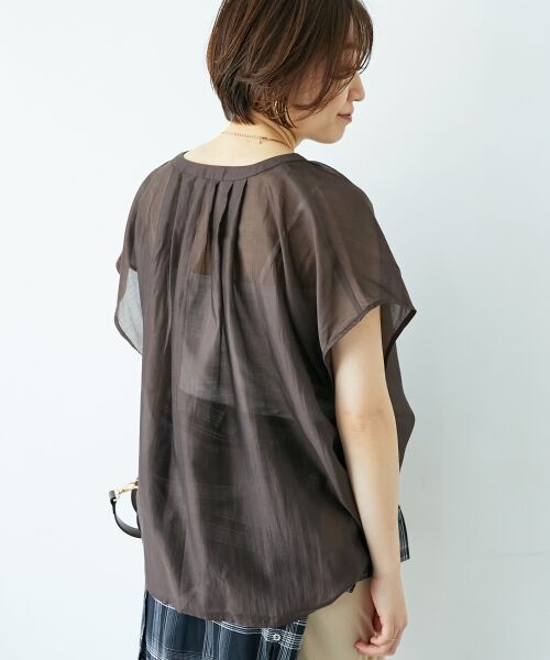 le.coeur blanc / ルクールブラン シャツ・ブラウス | 《手洗い可能》シアーギャザーフレンチ2wayブラウス | 詳細7