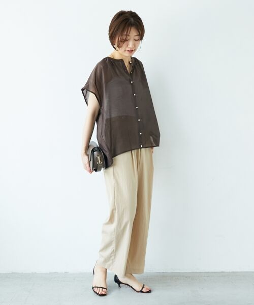 le.coeur blanc / ルクールブラン シャツ・ブラウス | 《手洗い可能》シアーギャザーフレンチ2wayブラウス | 詳細8