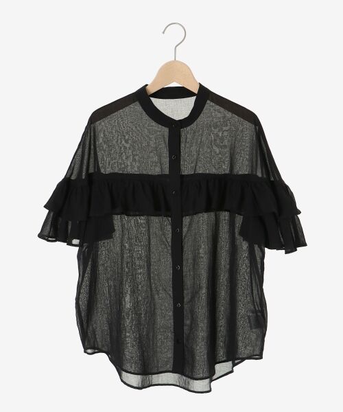 le.coeur blanc / ルクールブラン シャツ・ブラウス | バンドカラーシアーフリルブラウス | 詳細1